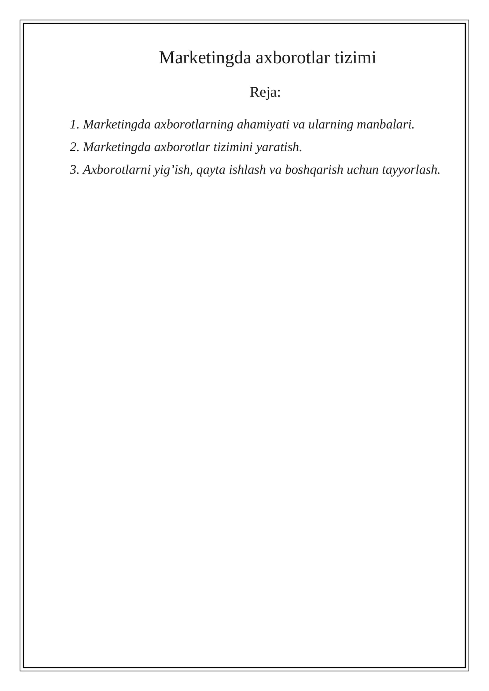 Marketingda axborotlar tizimi 1