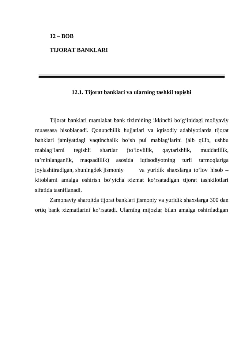 TIJORAT BANKLARI 1