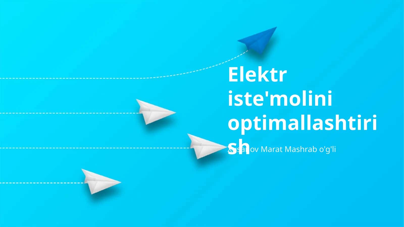 Elektr iste'molini optimallashtirish 1