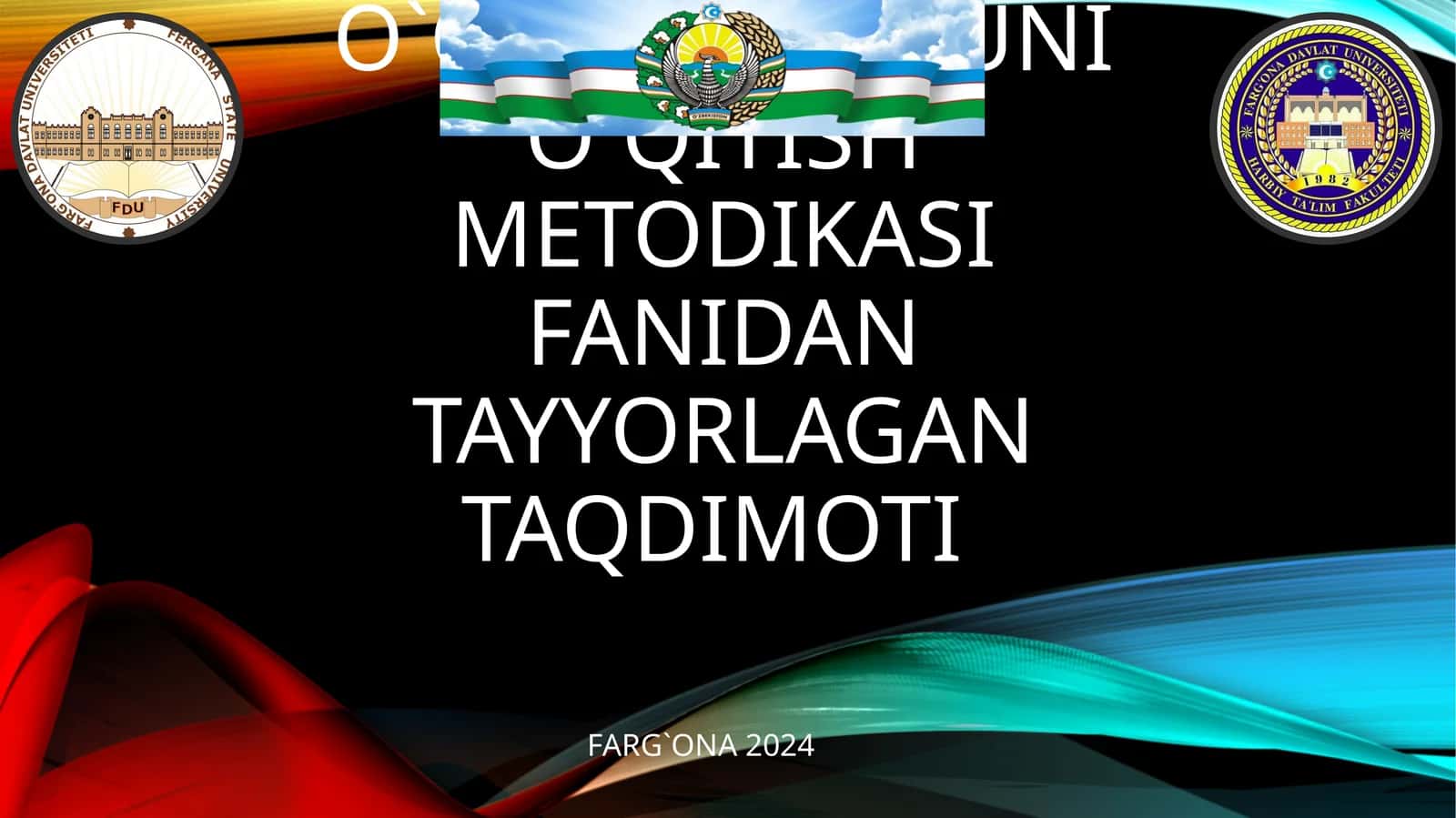 O’qqitish, sportini o’qitish va mashq-qilish uslubiyoti 1
