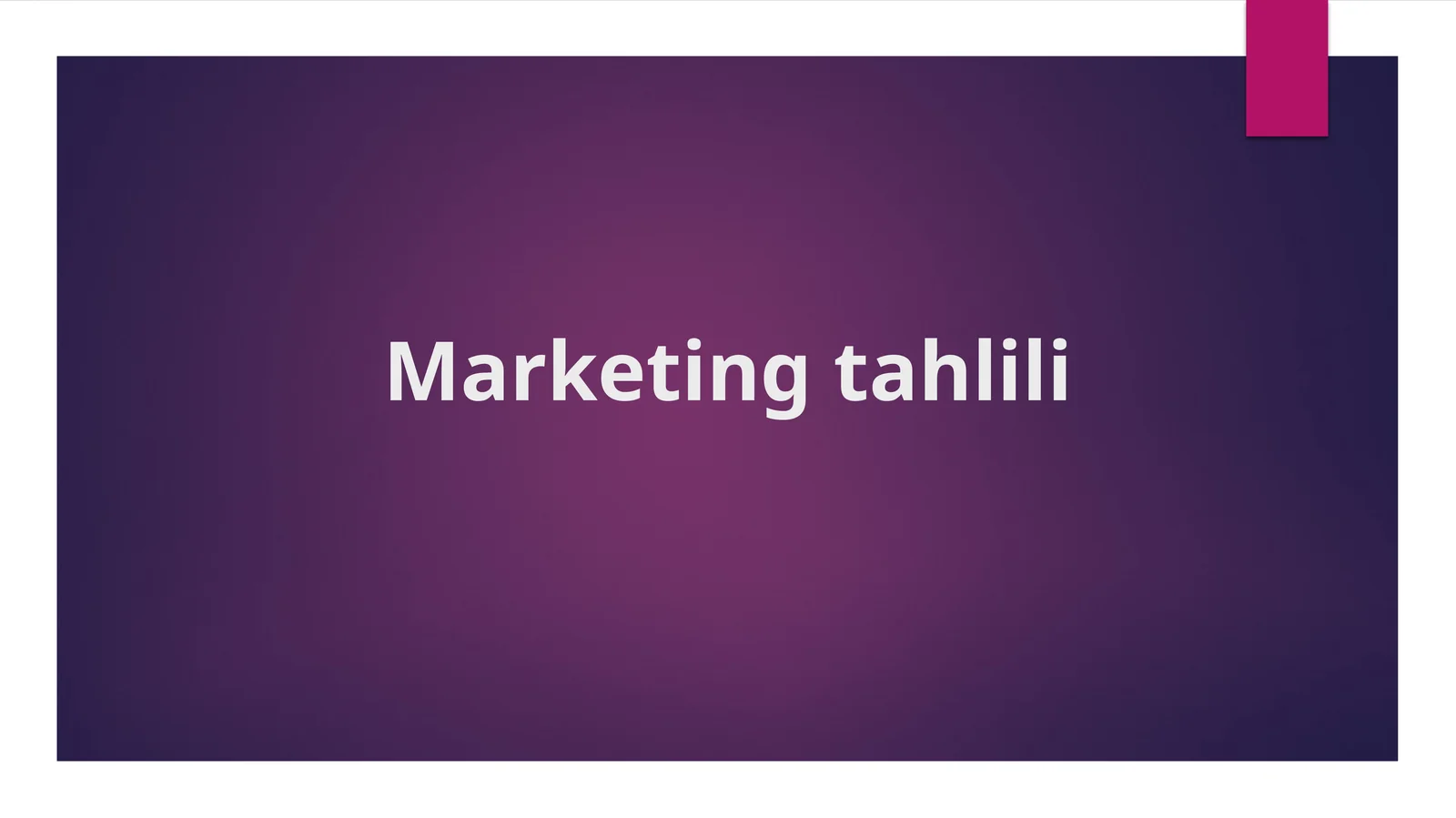 Marketing tahlili 1