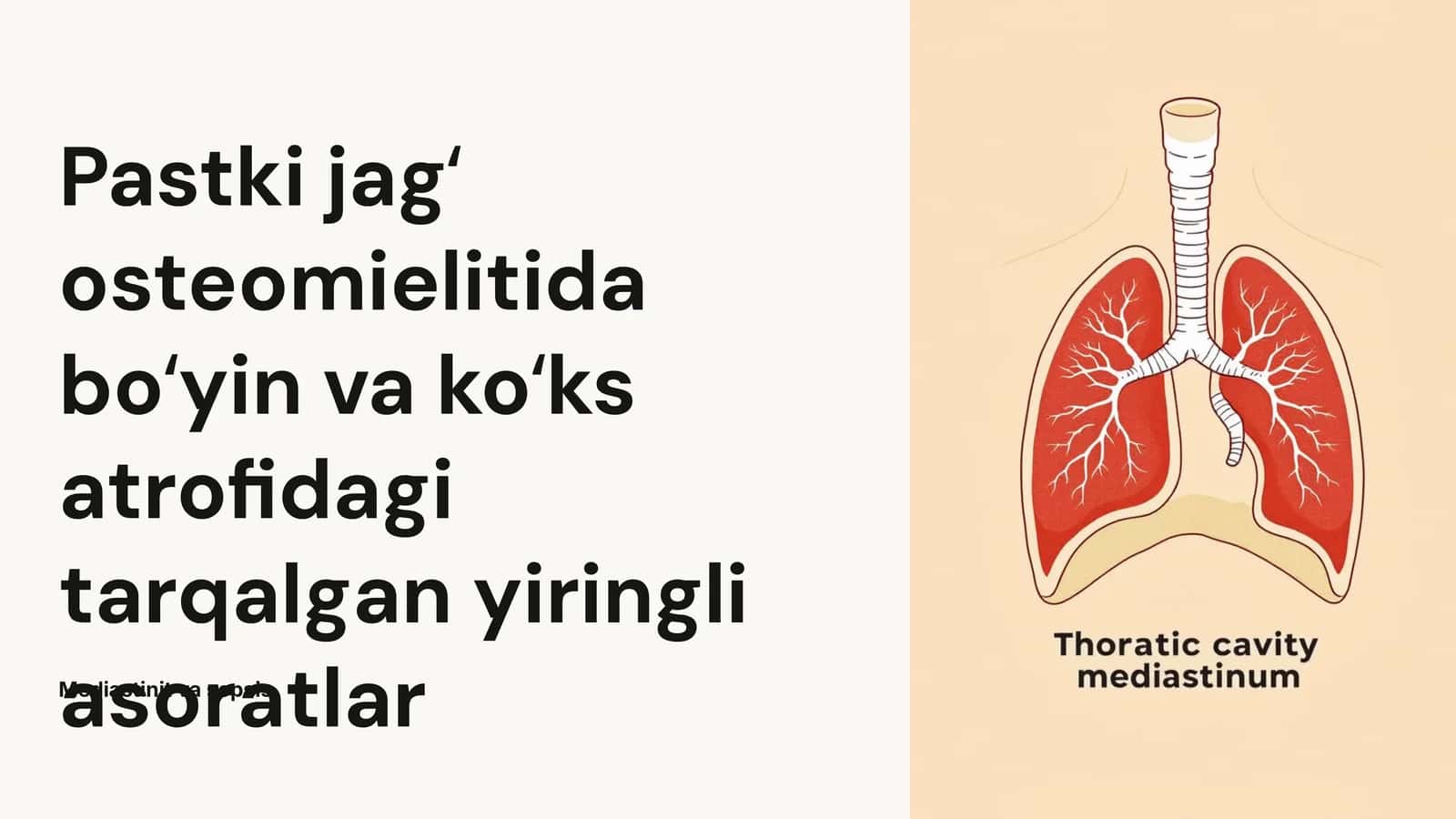 Pastki jagʻ osteomielitida boʻyin va koʻks atrofidagi tarqalgan yiringli asoratlar 1