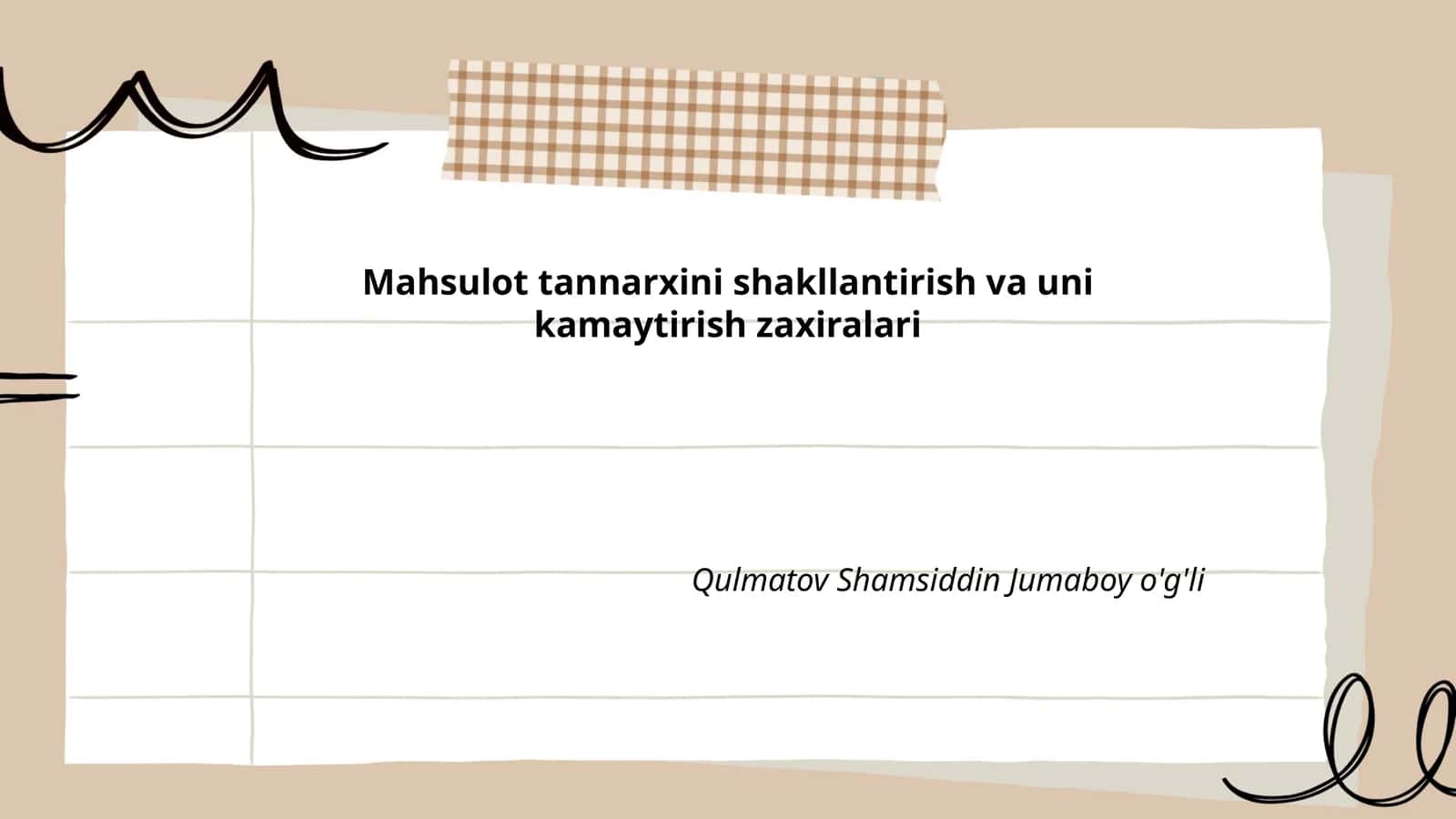 Mahsulot tannarxini shakllantirish va uni kamaytirish zaxiralari 1