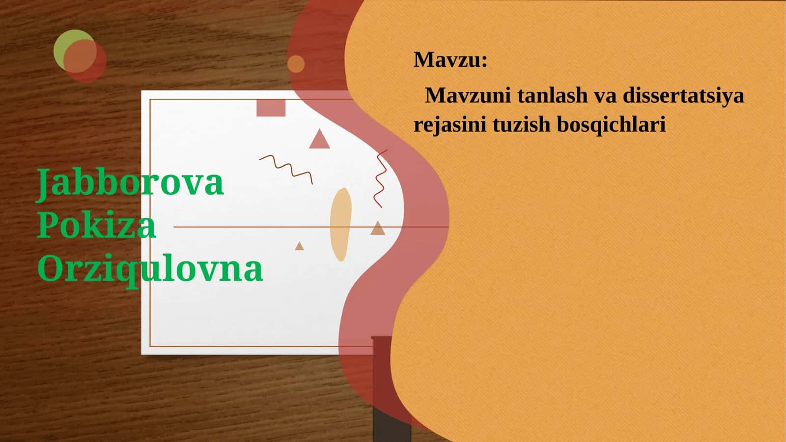 Mavzunitanlashvadissertatsiyarejasinituzishbosqichlari 1