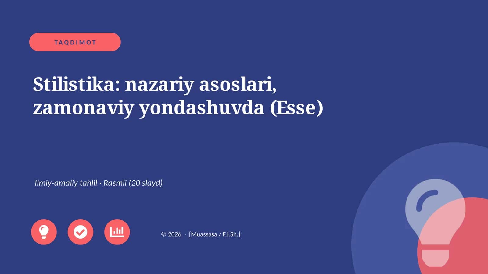 Stilistika: nazariy asoslari, zamonaviy yondashuvda (Esse) 1
