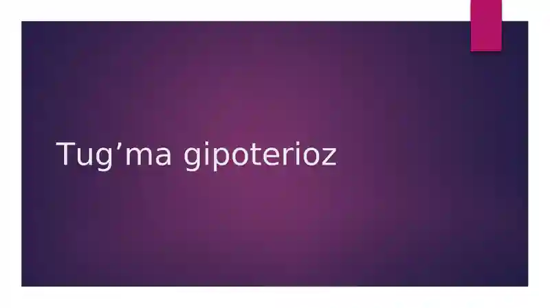 Tug’ma gipoterioz