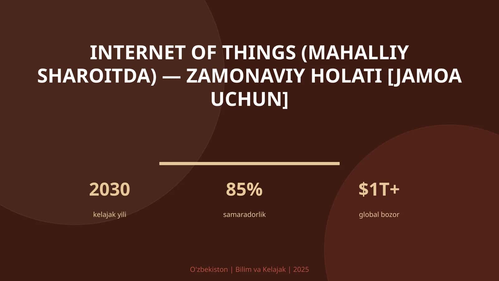 Internet of Things (mahalliy sharoitda) — zamonaviy holati 1