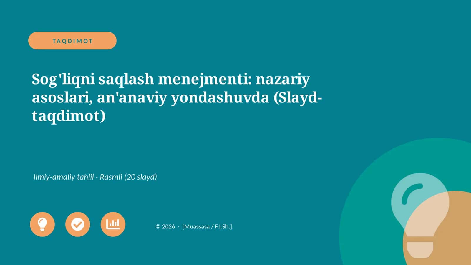 Sog'liqni saqlash menejmenti: nazariy asoslari 1