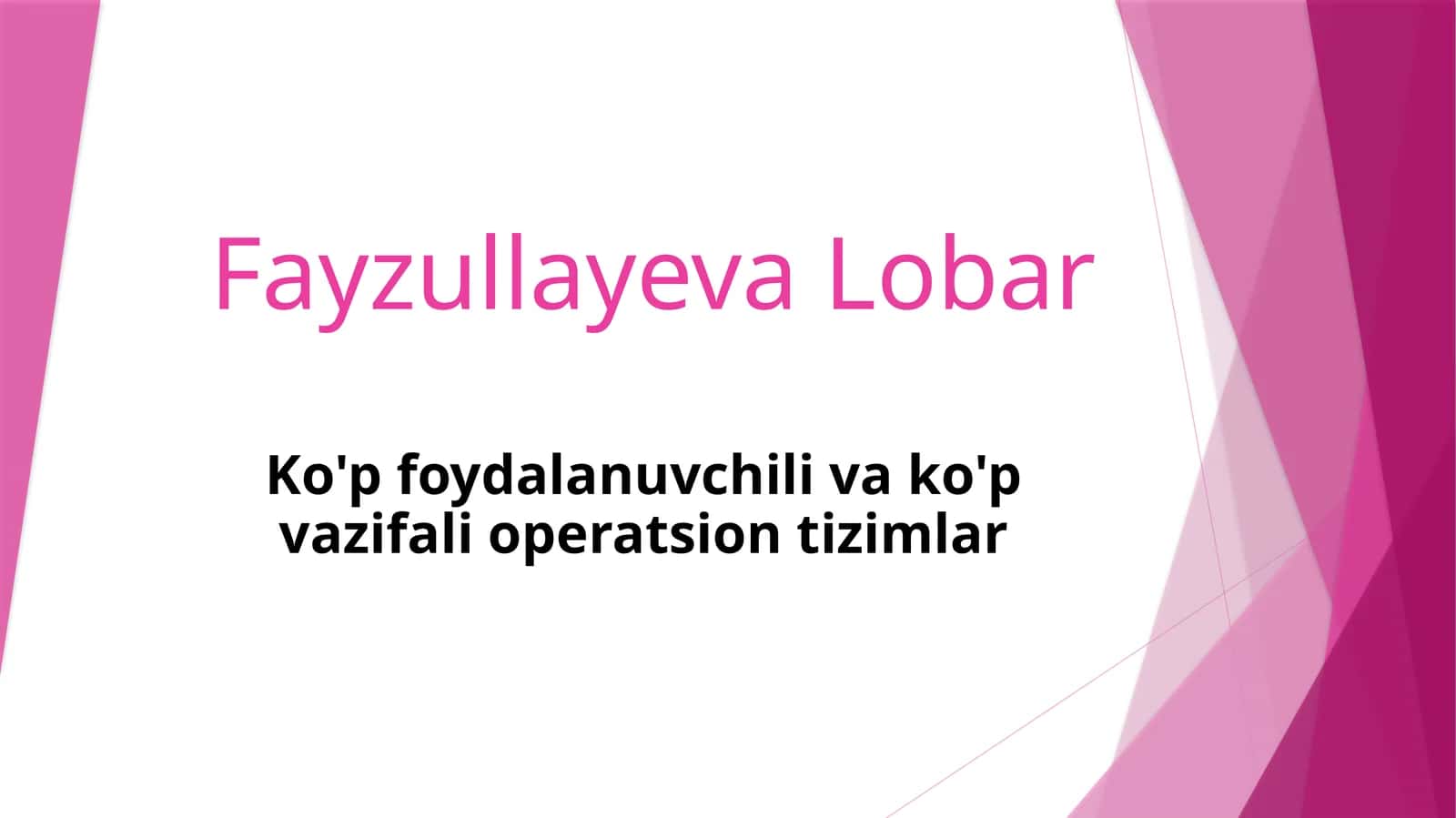 Ko‘pfoydalanuvchili operatsion tizimlar 1