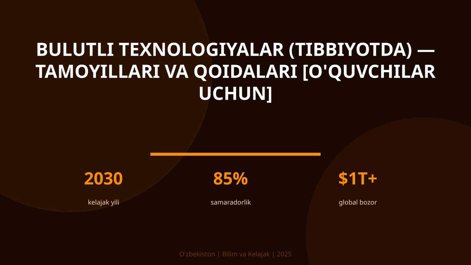 BULUTLI TEXNOLOGIYALAR (TIBBIYOTDA) — TAMOYILLARI VA QOIDALARI [O'QUVCHILAR UCHUN] 1