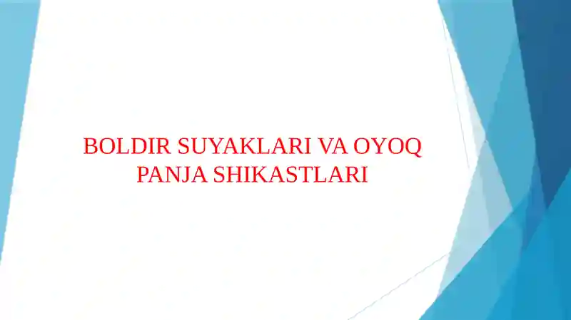 Boldir suyaklari va oyoq panja shikastlari