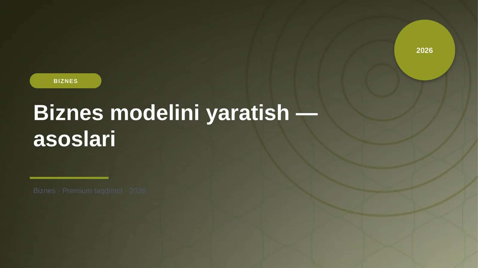Biznes modelini yaratish — asoslari 1