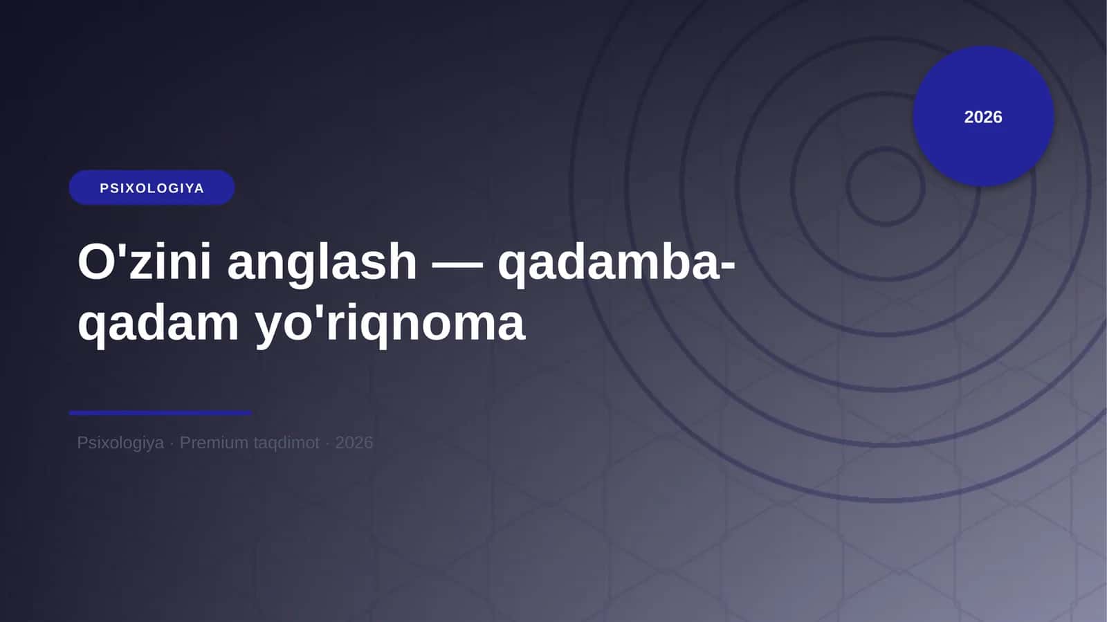 O'zini anglash — qadamba-qadam yo'riqnoma 1