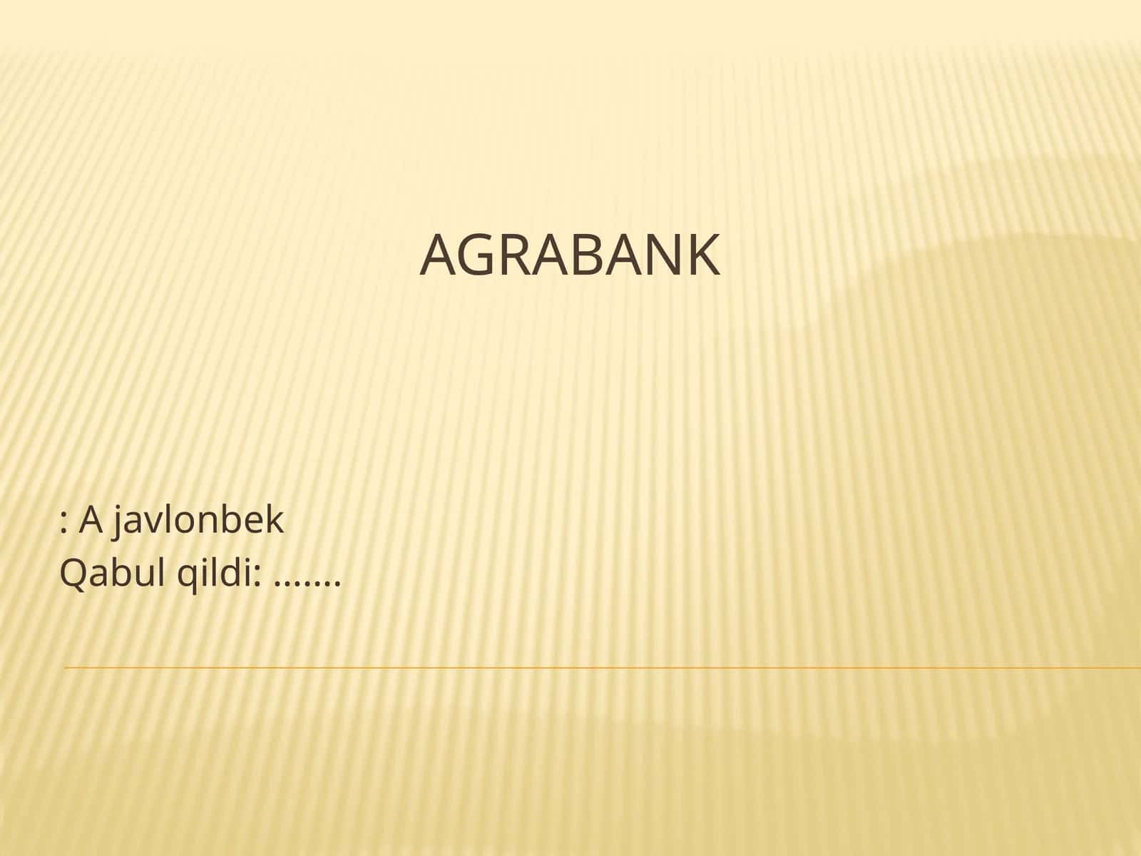AGRABANK: A javlonbek 1