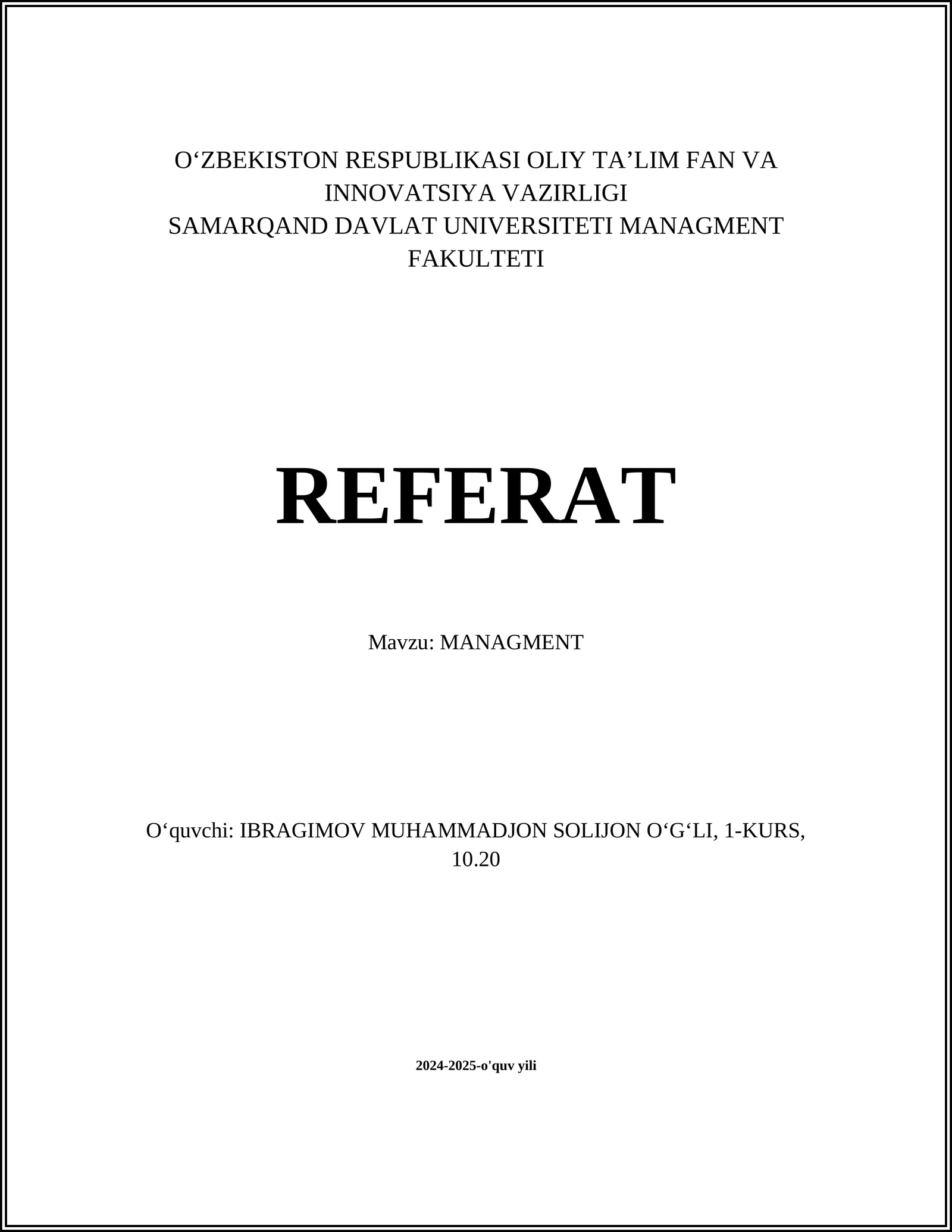 MANAGMENT 1