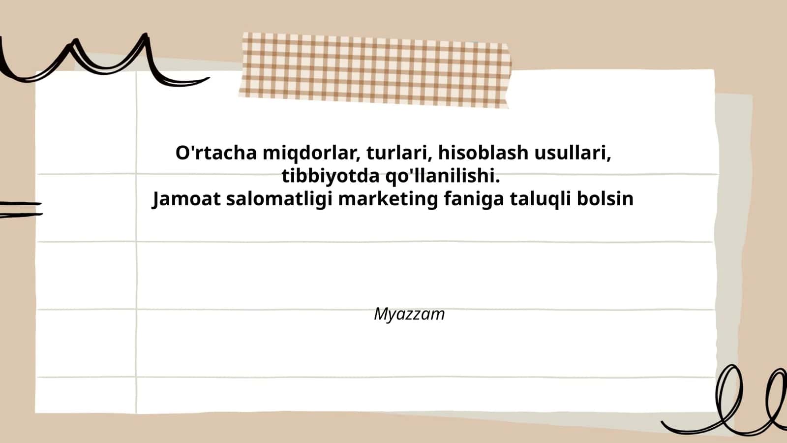 O'rtacha miqdorlar va turlari 1