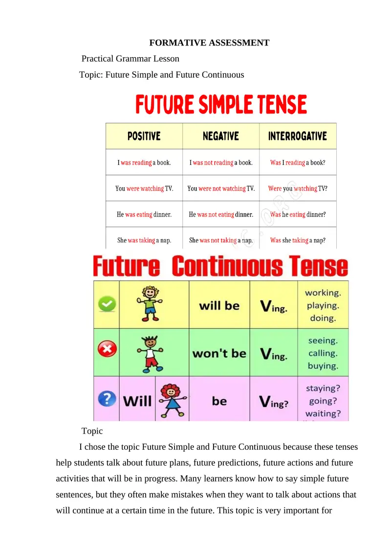 Future Simple and Future Continuous