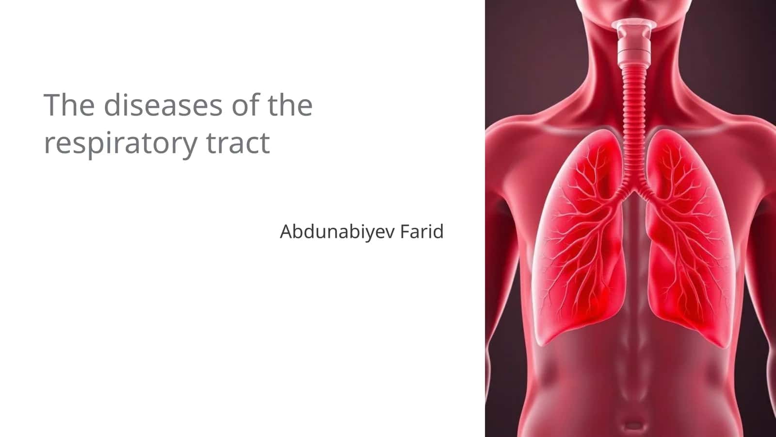 The diseases of the respiratory tract 1