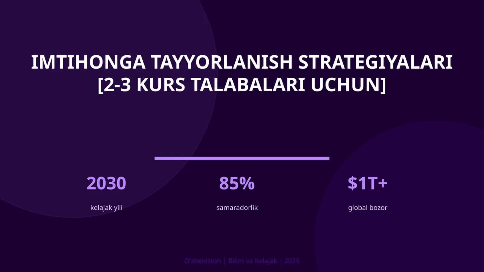 Imtihonga tayyorlanish strategiyalari [2-3 kurs talabalari uchun] 1