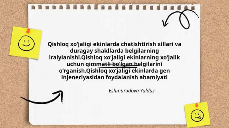 Qishloq xoʻjaligi ekinlarda gen injeneriyasidan foydalanish ahamiyati 1