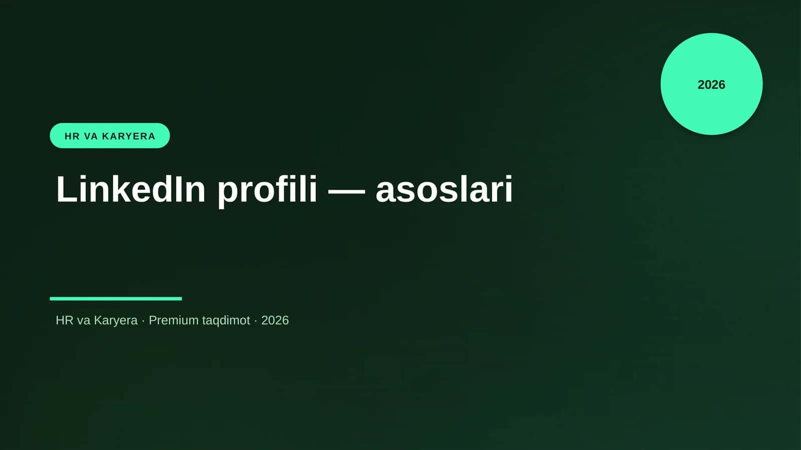 LinkedIn profili — asoslari 1