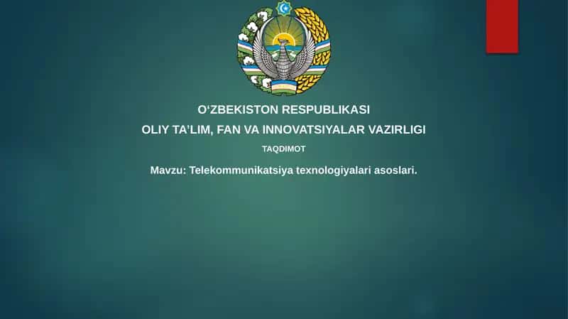 Telekommunikatsiya texnologiyalari asoslari 1