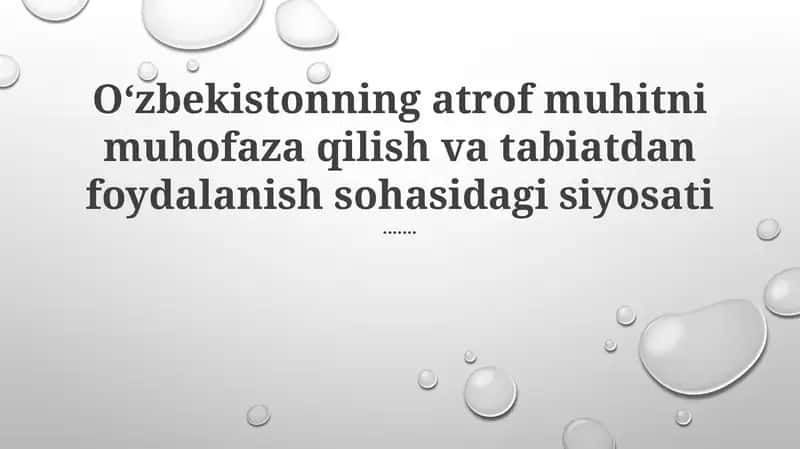 Oʻzbekistonning Atrof Muhitni Muhofaza Qilish Siyosati 1