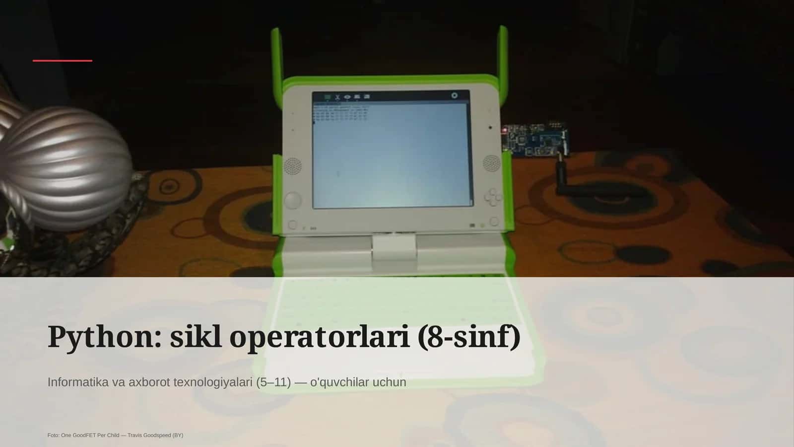 Python: sikl operatorlari (8-sinf) 1