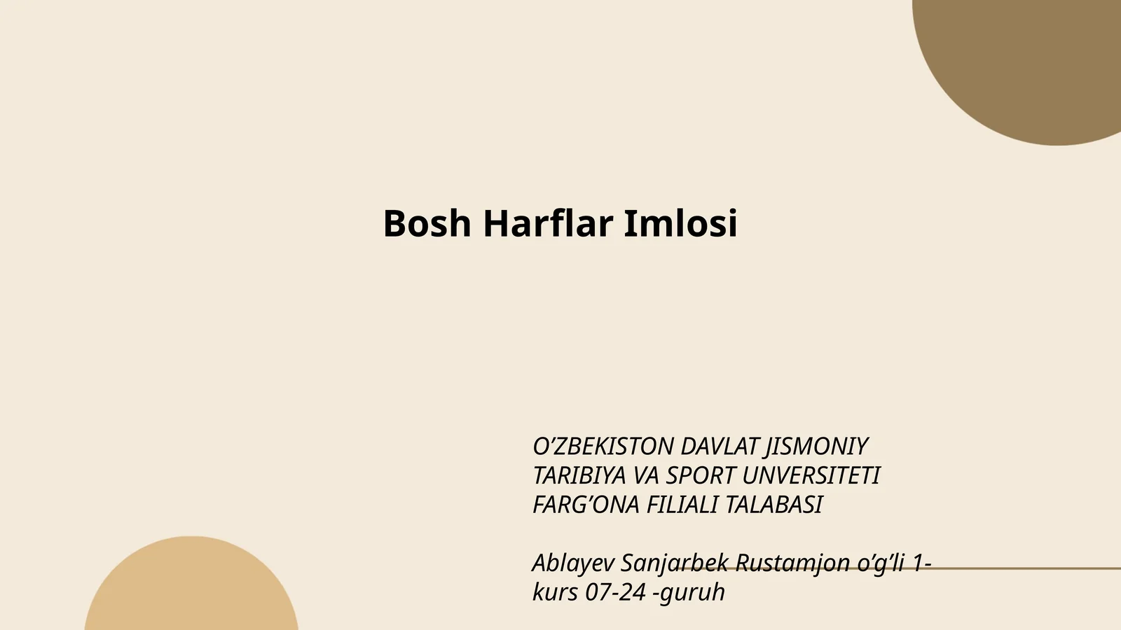 Bosh Harflar Imlosi 1