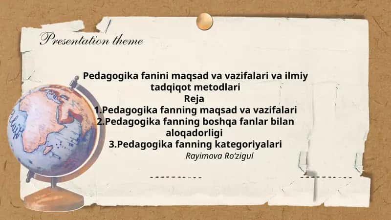 Pedagogika fanini maqsad va vazifalari va ilmiy tadqiqot metodlari 1