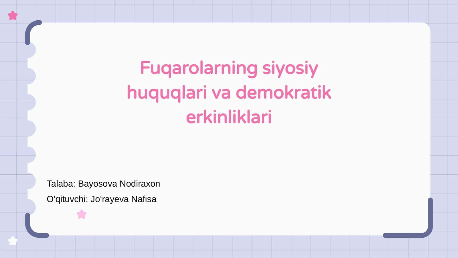 Fuqarolarning siyosiy huquqlari va demokratik erkinliklari 1