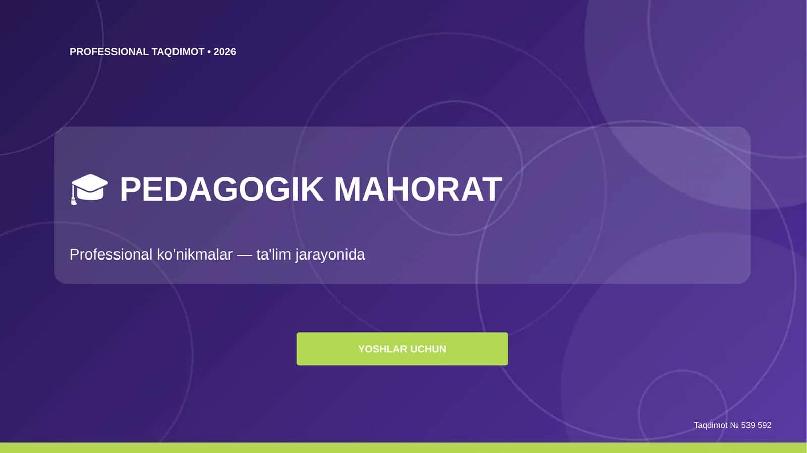 Pedagogik mahorat: professional ko'nikmalar (ta'lim jarayonida) [yoshlar uchun] 1