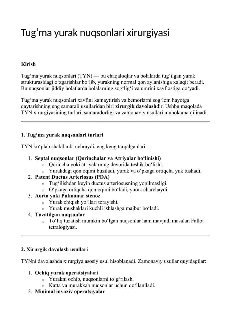 Tug‘ma yurak nuqsonlari xirurgiyasi 1