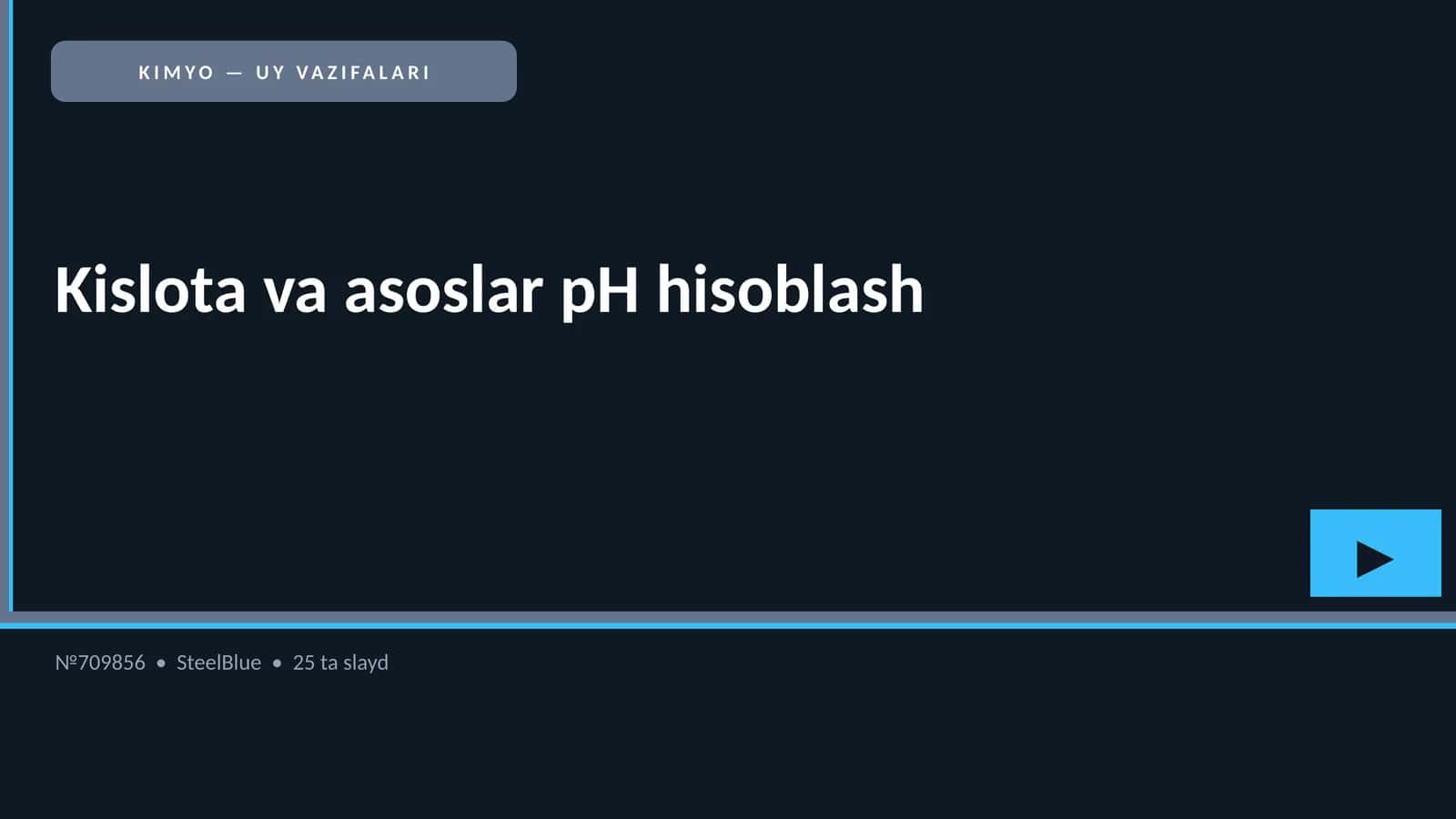 Kislota va asoslar pH hisoblash 1