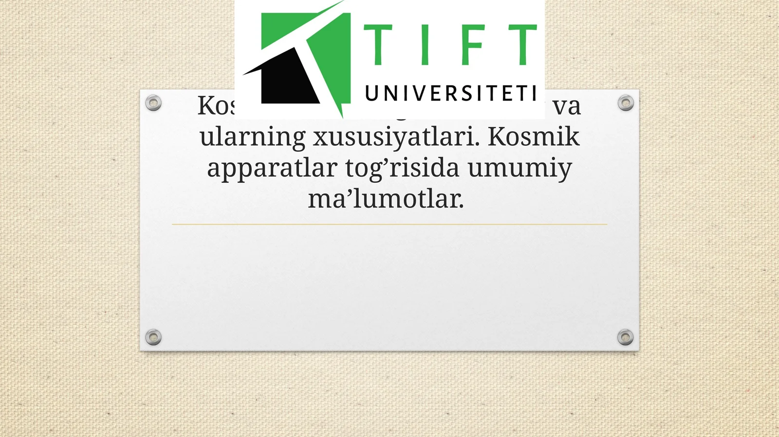 Kosmosdan olingan suratlar va ularning xususiyatlari 1