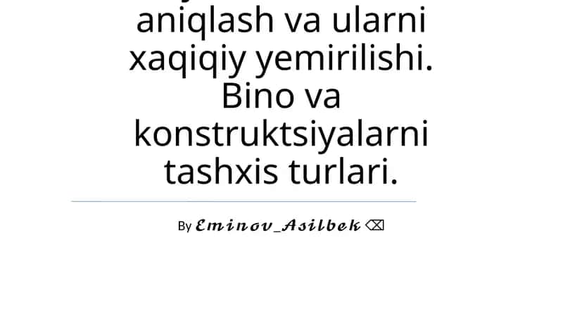 Bino fizikasi, yemirilish va tuzilma mustahkamlash 1