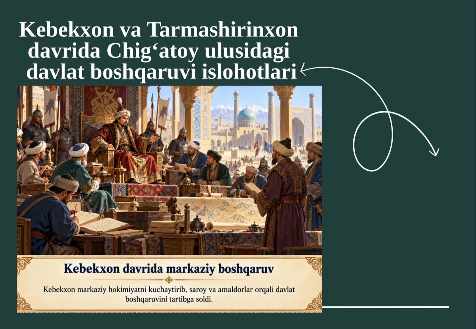 Kebekxon va Tarmashirin xon davrida Chig‘atoy ulusi dagi davlat boshqaruv islohotlari 1