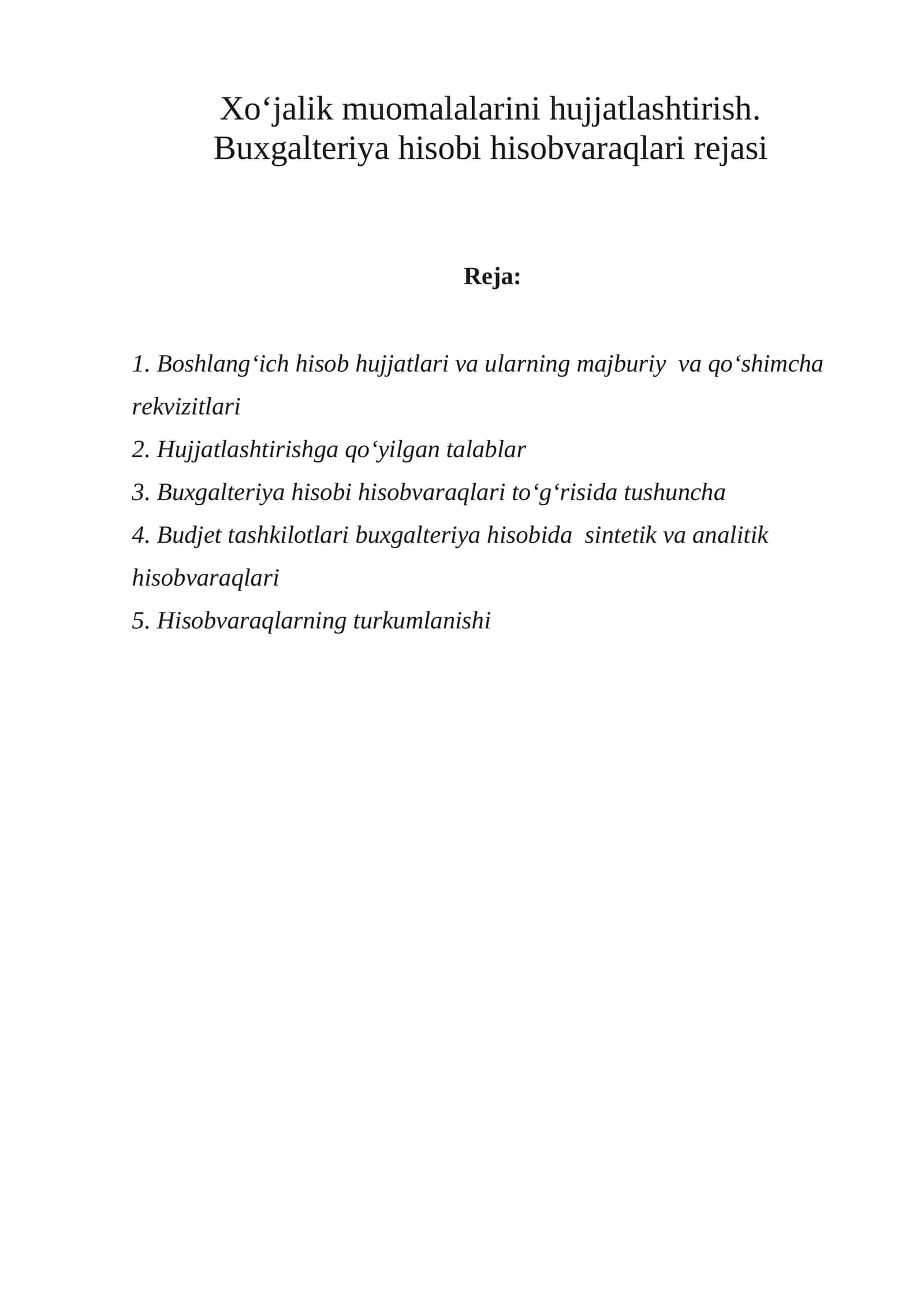 Buxgaltеriya hisobi va hisobvaraqlari 1