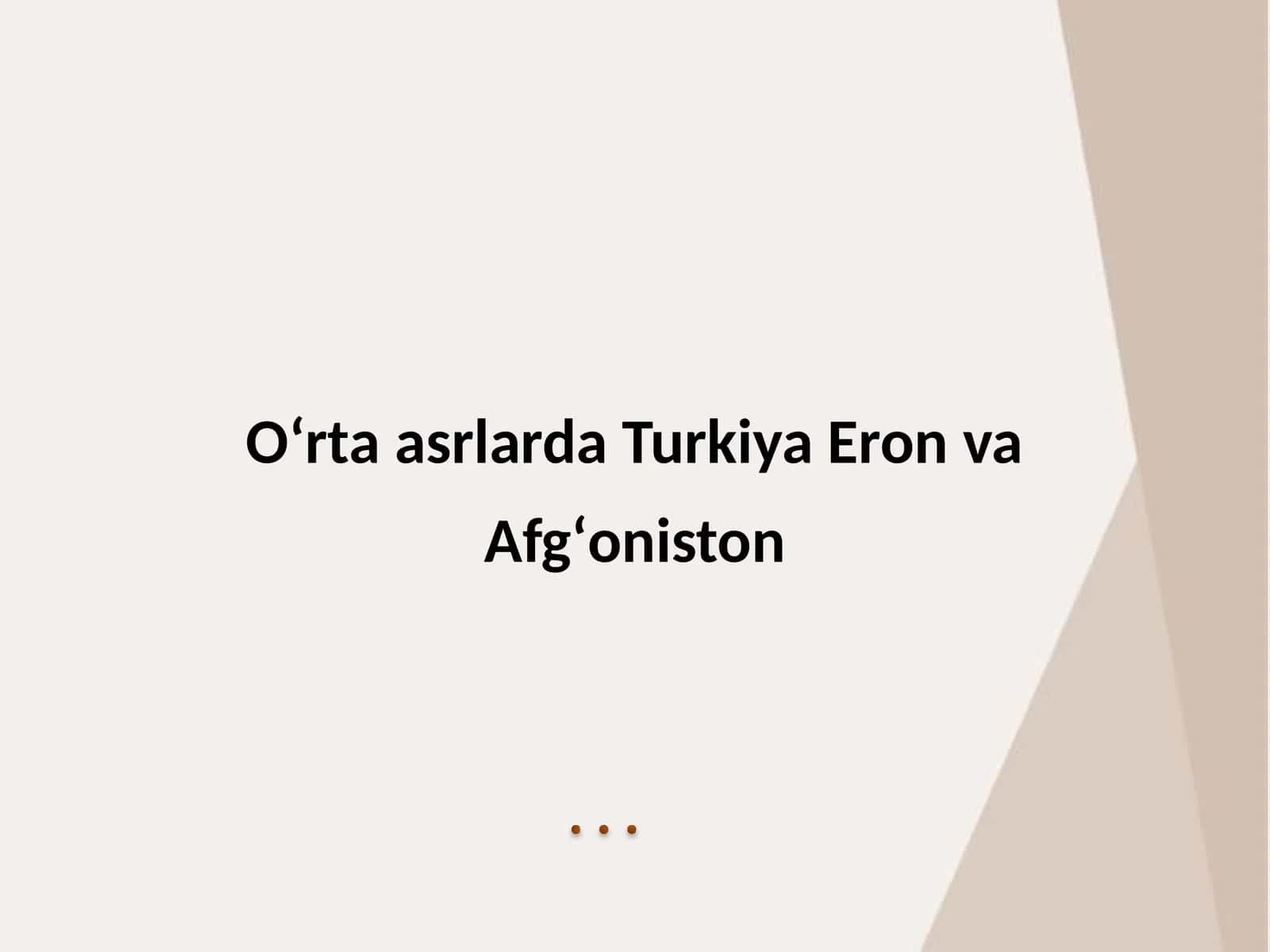 Oʻrta asrlar tarixi 1