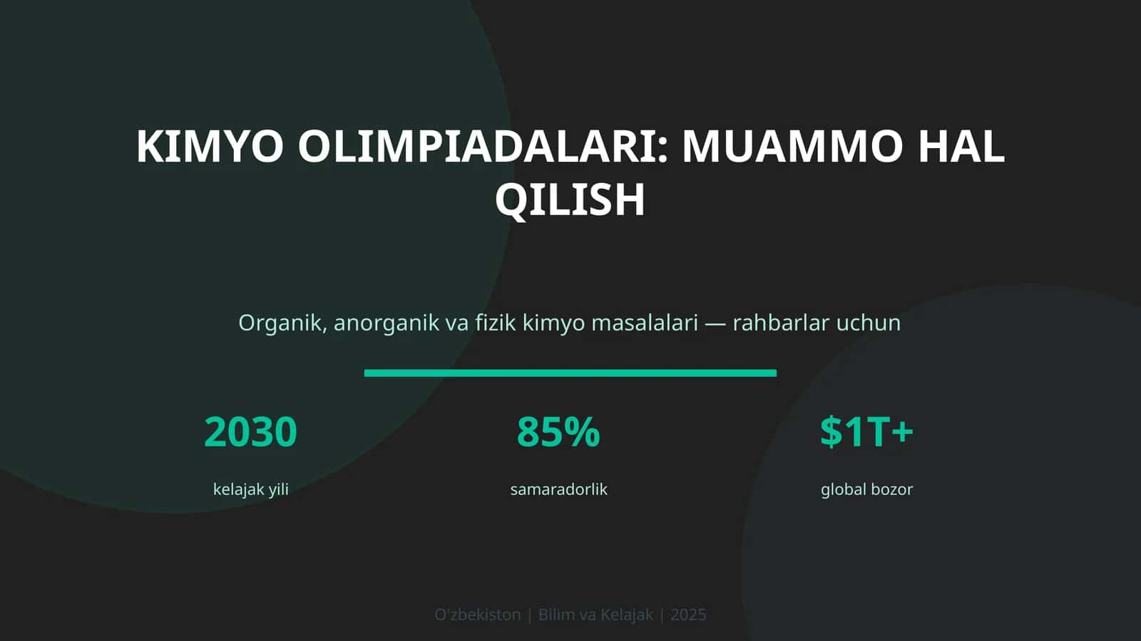 Kimyo olimpiadalari: muammo hal qilish 1