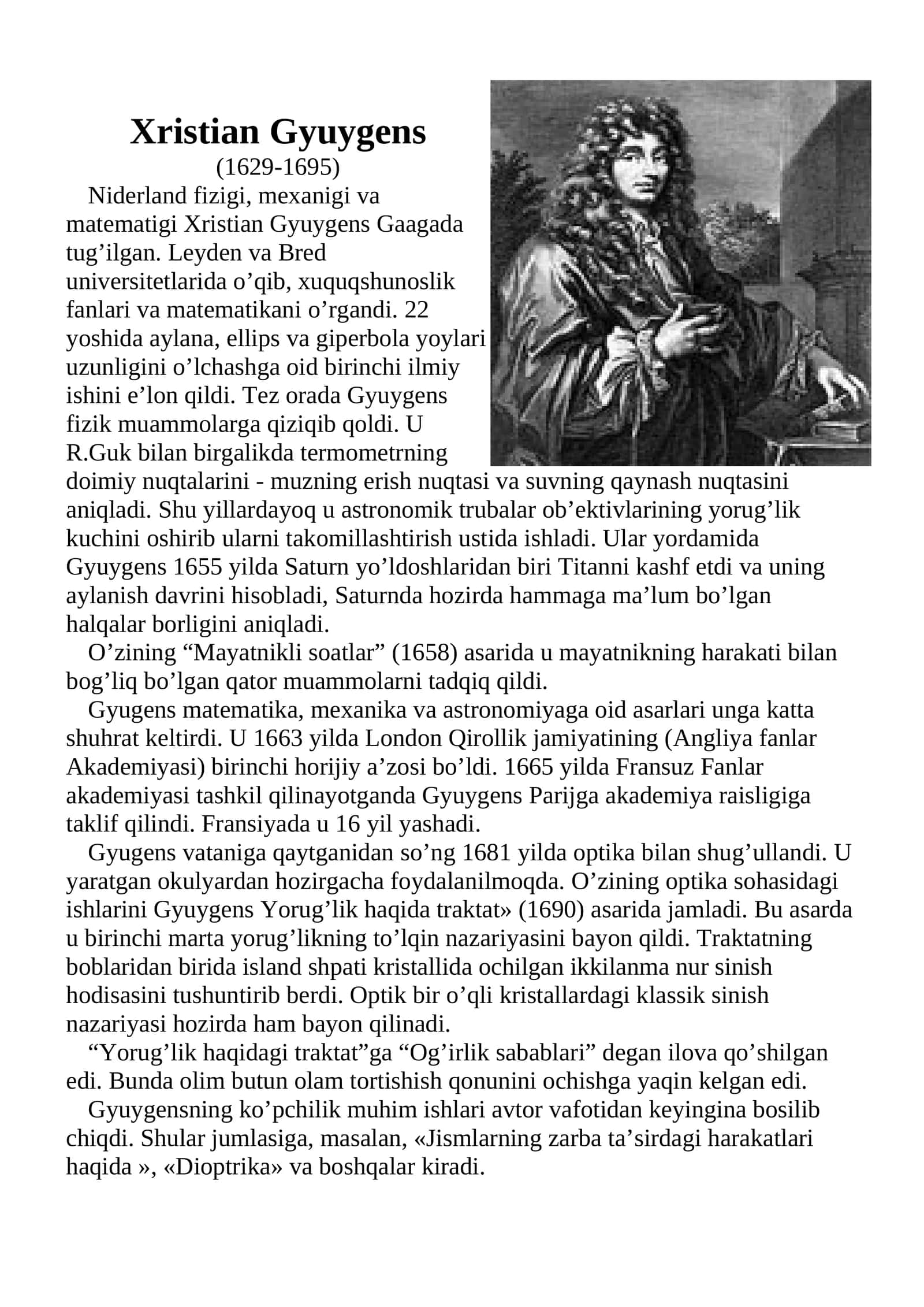 Fizik olimlar. Ko'rgazma va ma'lumotlar 1