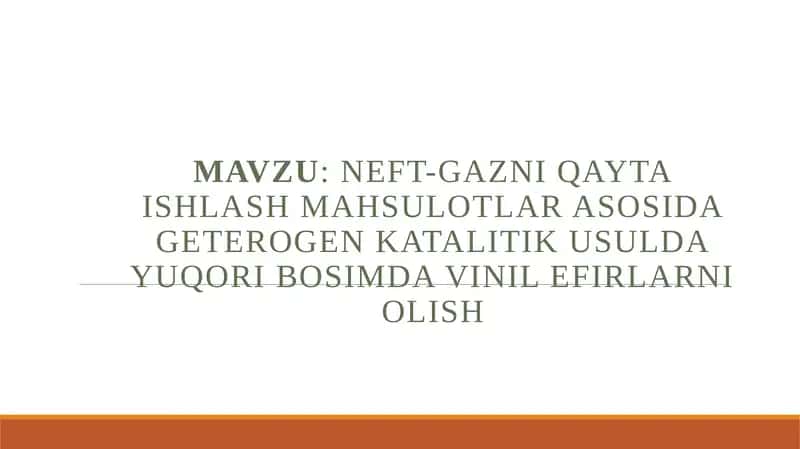 Murakkab vinil efiri sintezi 1