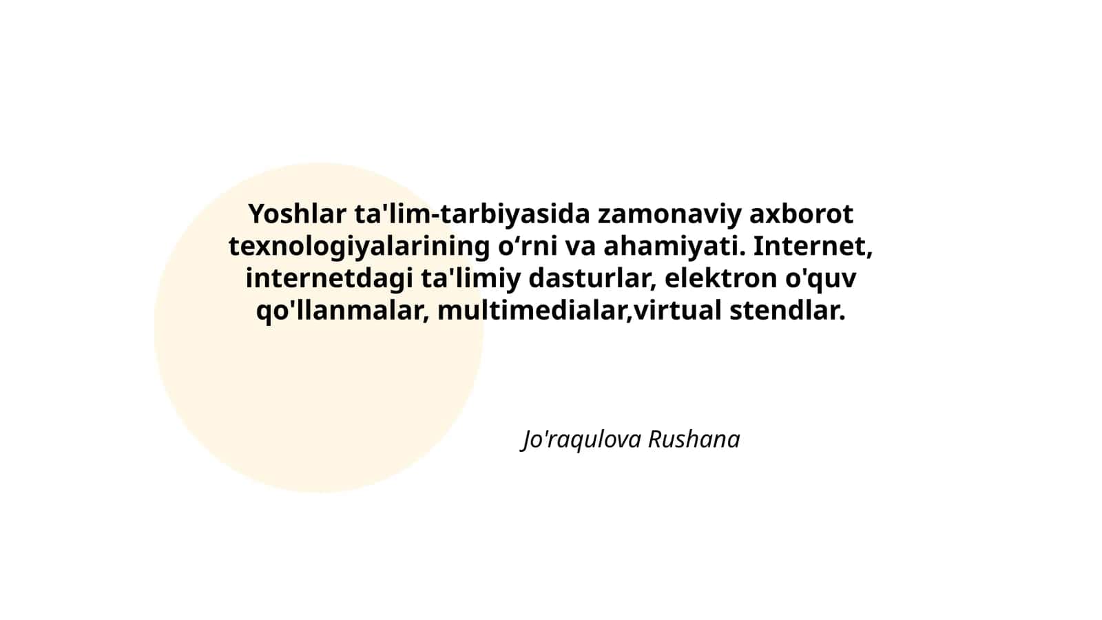 Yoshlar ta'lim-tarbiyasida zamonaviy axborot texnologiyalari 1