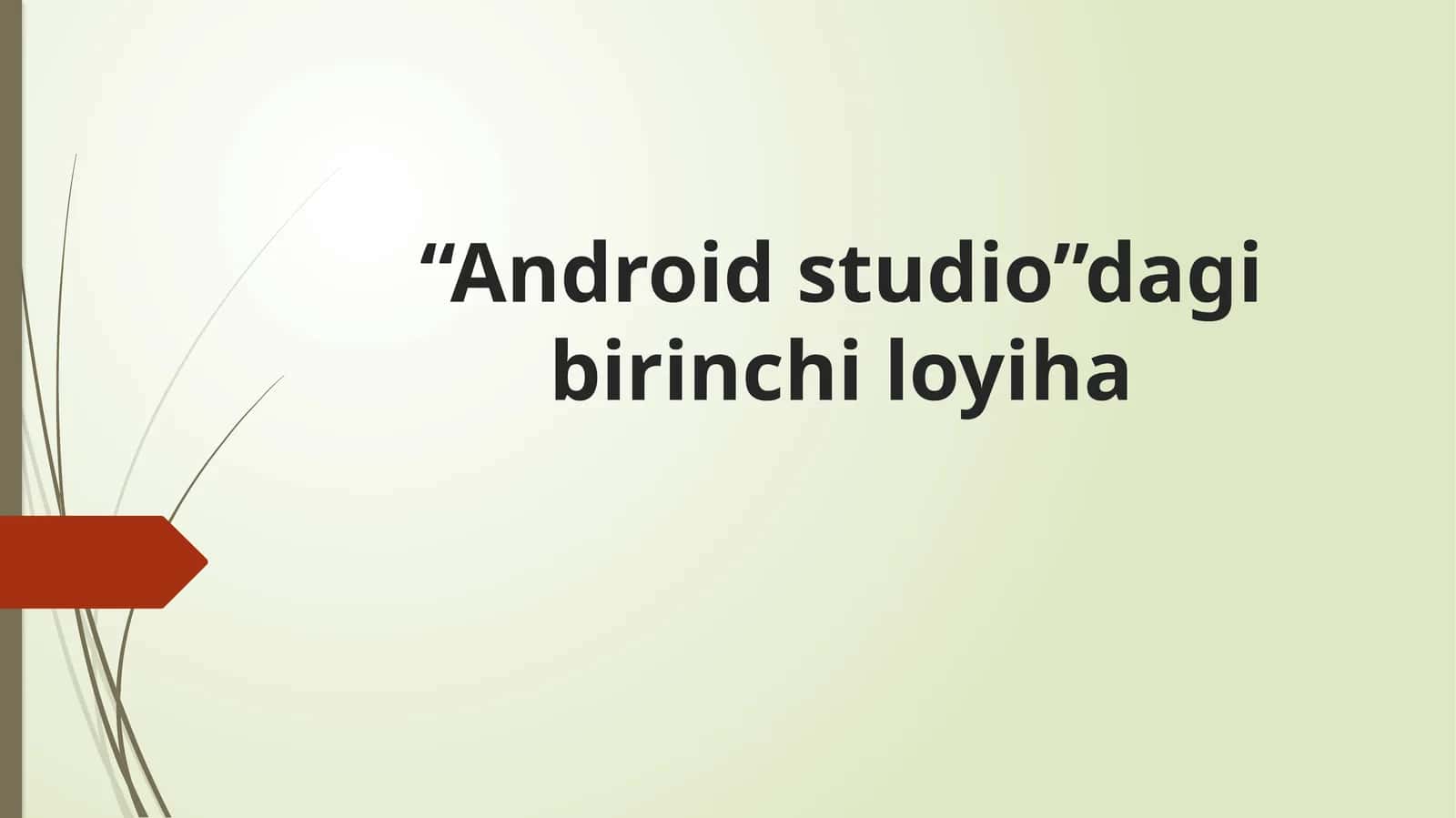 “Androidstudio”dagi birinchi loyiha 1