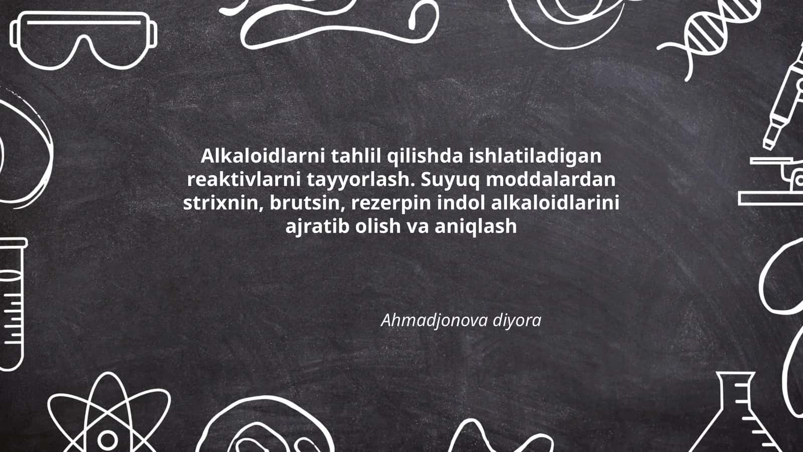 Alkaloidlarni tahlil qilishda ishlatiladigan reaktivlar 1
