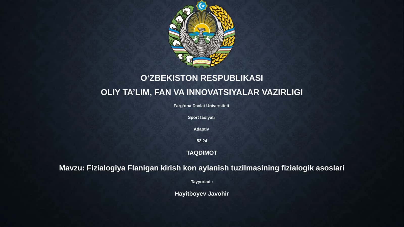 Fizialogiya Flanigan kirish kon aylanish tuzilmasining fizialogik asoslari 1