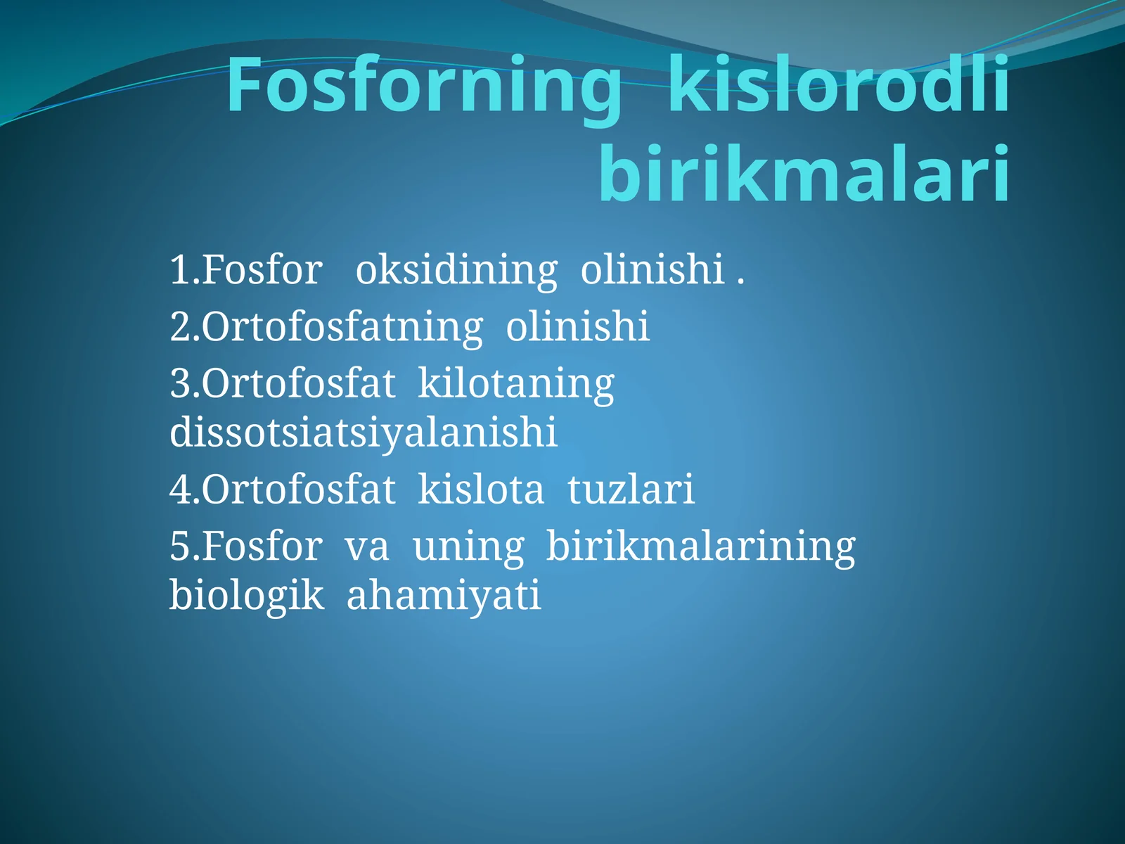Fosforning kislorodli birikmalari 1