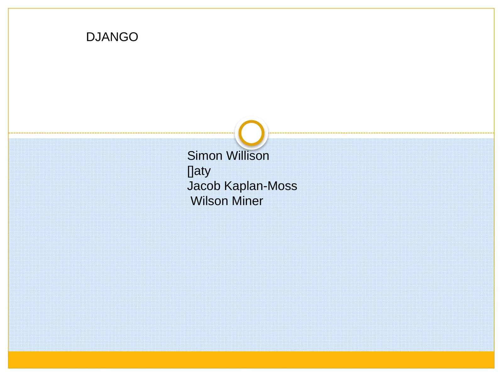 DJANGO 1