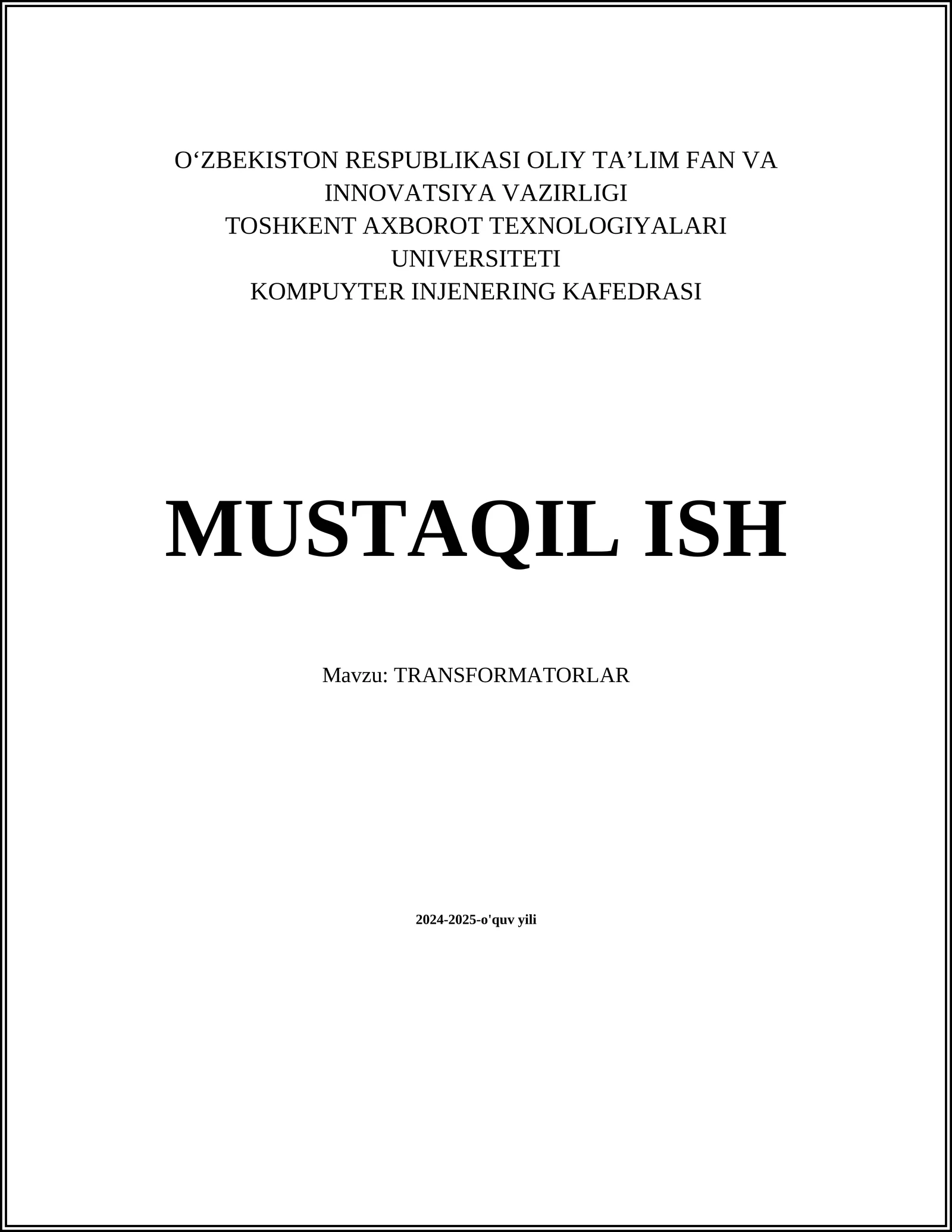 TRANSFORMATORLAR 1