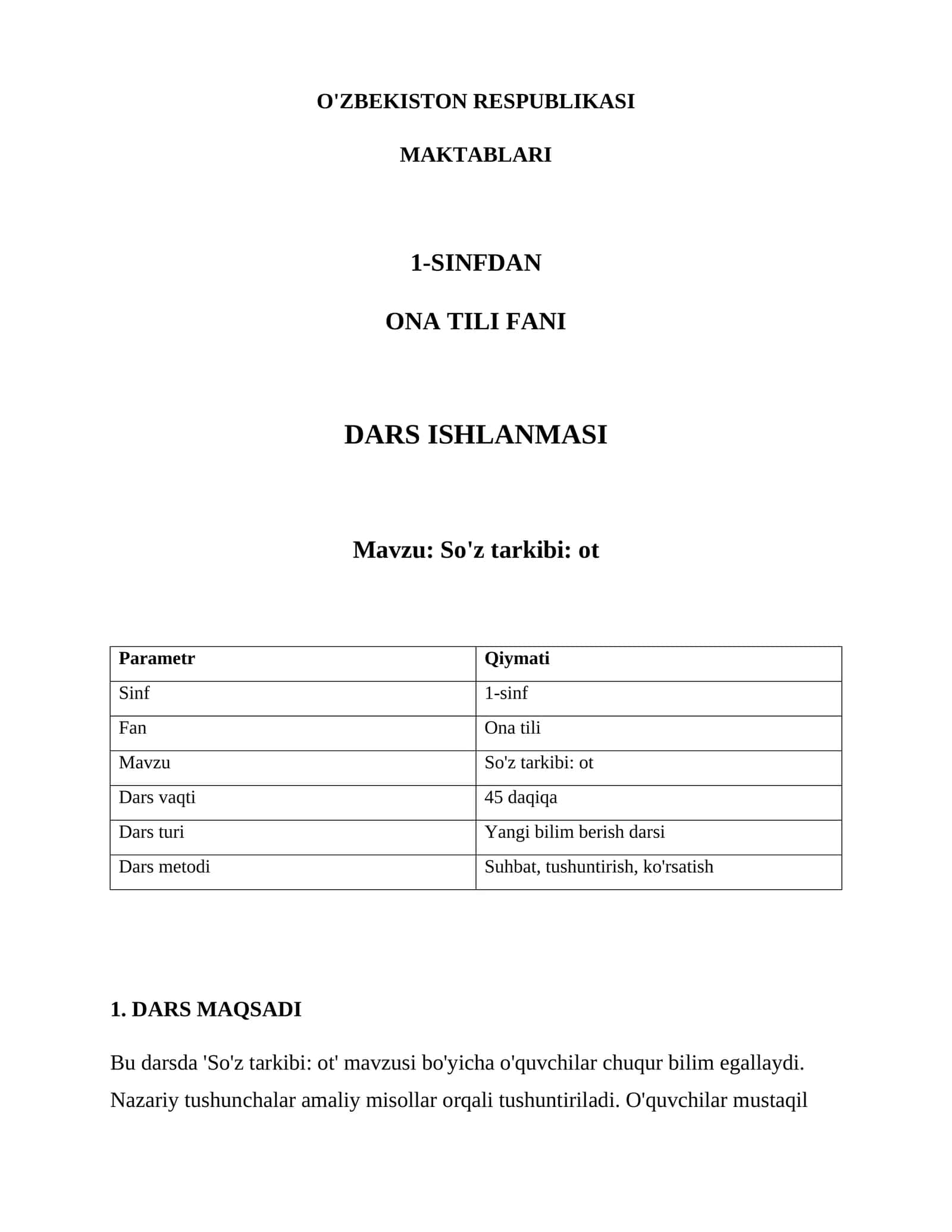 So'z tarkibi: ot 1